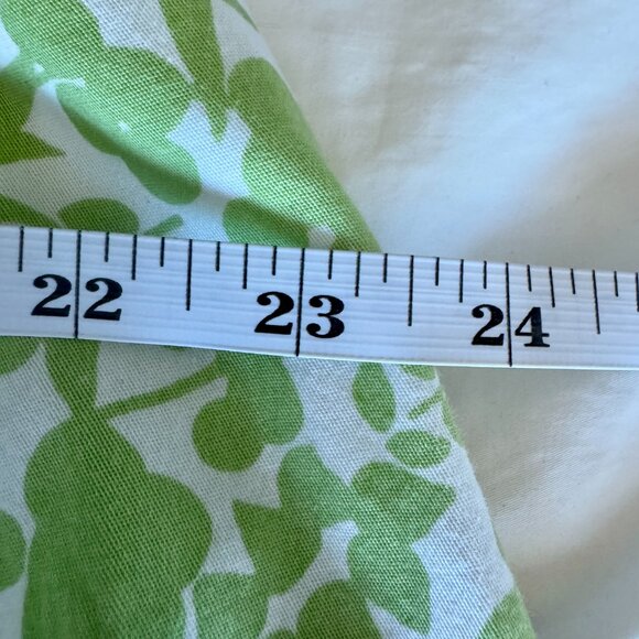 Lime Green and Off White Floral Tea Dress Vintage - Picture 10 of 12